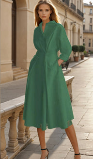 3 colores algodón elasticidad, vestido Modena, tallas (36-50)