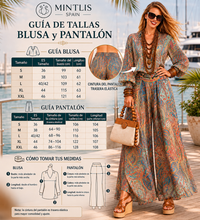 Conjunto 2 piezas Hamila chiffon blusa y pantalón, tallas (36-50) video