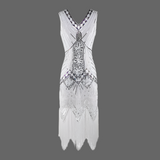 Vestido Charleston flecos pasamaneria hecho a mano en la India, 12 colores y 8 TALLAS GRANDES