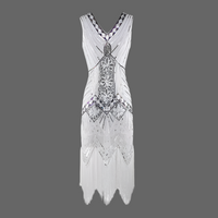 Vestido Charleston flecos pasamaneria hecho a mano en la India, 12 colores y 8 TALLAS GRANDES