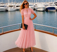 Vestido Lamberty chiffon elasticidad, 4 colores tallas (34-48) vídeo