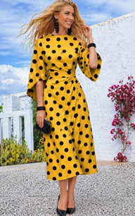 Vestido Yellow lunar punto algodón licra, tallas (34-52) video