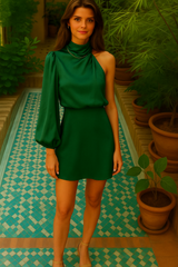 Chantalle party dress, satin, 6 colors, sizes (36-44)