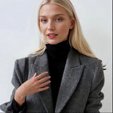 Pino blazer, 100% wool herringbone pattern, 2 colors brown and grey, sizes (36-46), high quality, made in Portugal