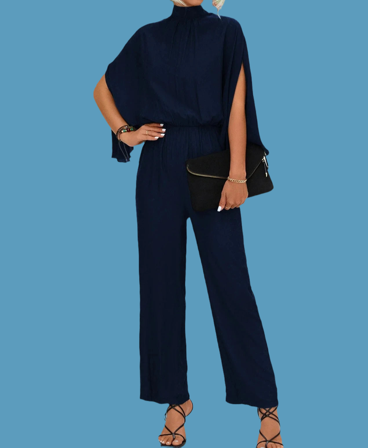 ANTHONY cape sleeve jumpsuit, 3 colors, 4 sizes