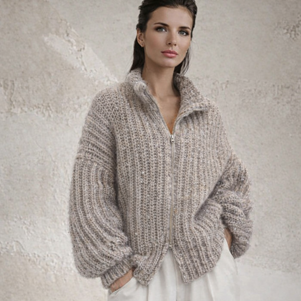 Sweater Glitter lentejuelas de punto strech, 3 colores, tallas (36-50)