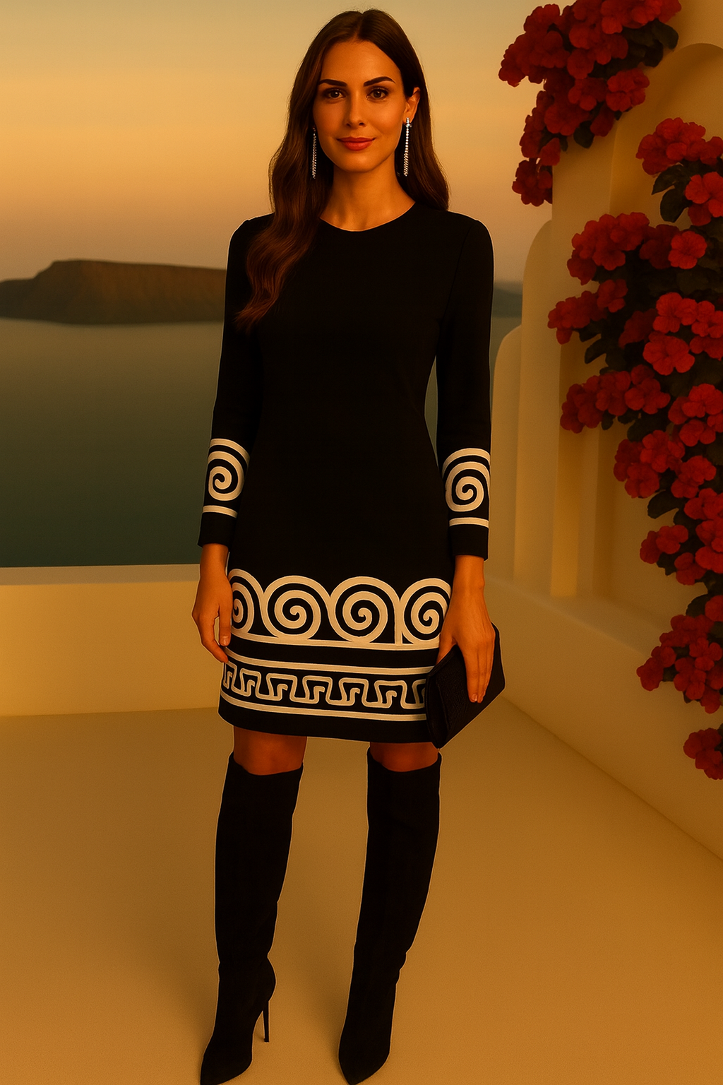 Valle embroidered mini dress in stretch cotton, sizes (36-44)