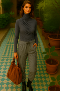 Geneva cargo pants, stretch cotton, elastic, 3 colors, sizes (36 to 50)