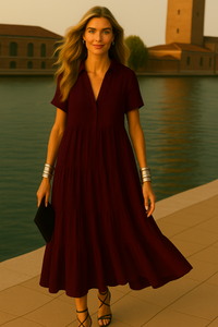 Vestido Amberes de algodón, 5 colores tallas (36-52)
