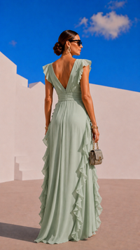 Vestido Amina chiffon gasa, tallas (34-50) vídeo