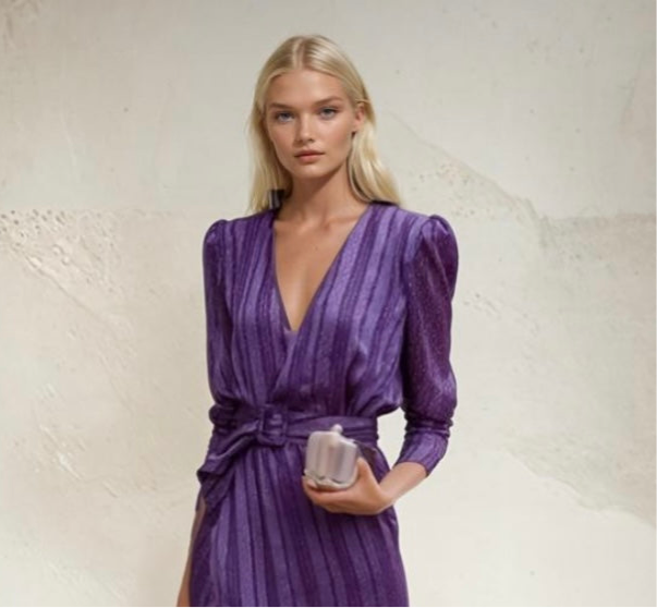 Mintlis mujer, gasa forrado, vestido Lavander, tallas (34-44)