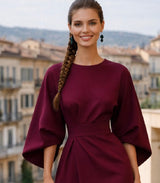 Vestido Grace de punto de algodón con fajín , 3 colores, tallas (36-50)