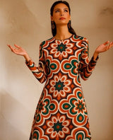 Vestido America MIDI algodón licra elastane sin arrugas estampado, tallas (36-50) quedan solo 39 unidades