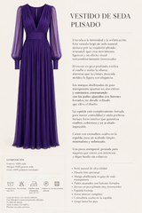 Vestido Mónaco seda natural plisada,tallas (34-48) vídeo