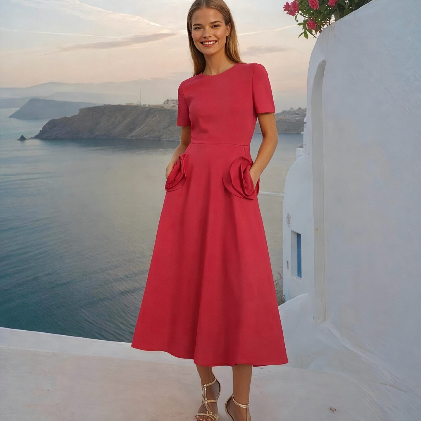 Flamenco dress stretch crepe flowers, 3 colors, sizes (36-56) video