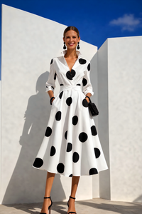 Dress ⭐️ Lantern polka dots elasticated back waist, 4 prints, sizes (36-52) video