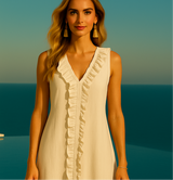Mintlis women, pleated cotton, asymmetrical Gaby dress sizes (36-46)