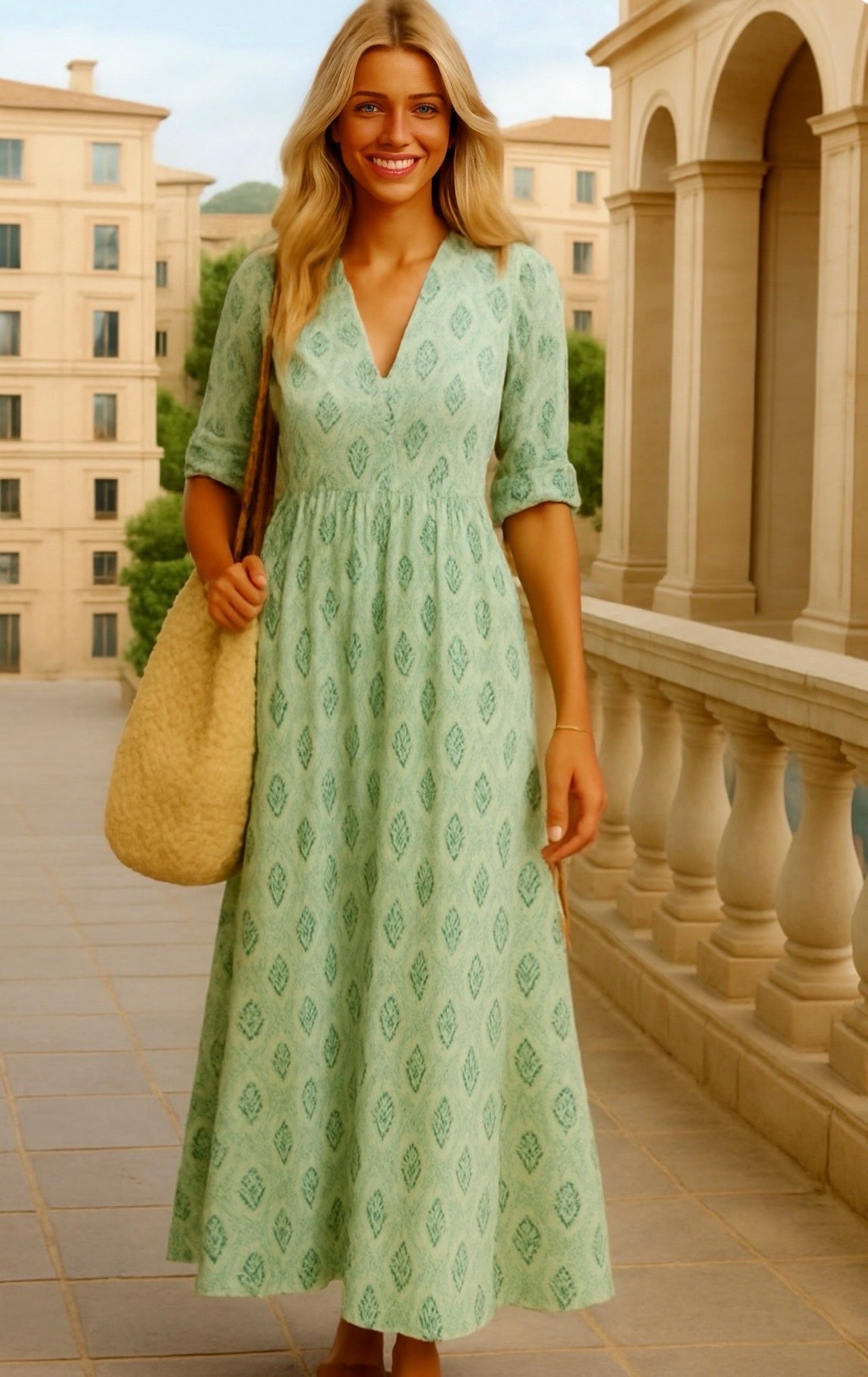 Vestido Viena algodón viscosa,5 colores, tallas (36-50)