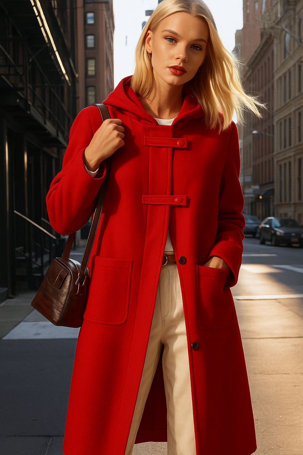 Mintlis Mujer, lana levita Austria con capucha, 3 colores, tallas (38-52)