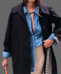 Gabardina Kent, con bolsillos y forro cuadros, 2 colores, tallas (34-46) made in Portugal