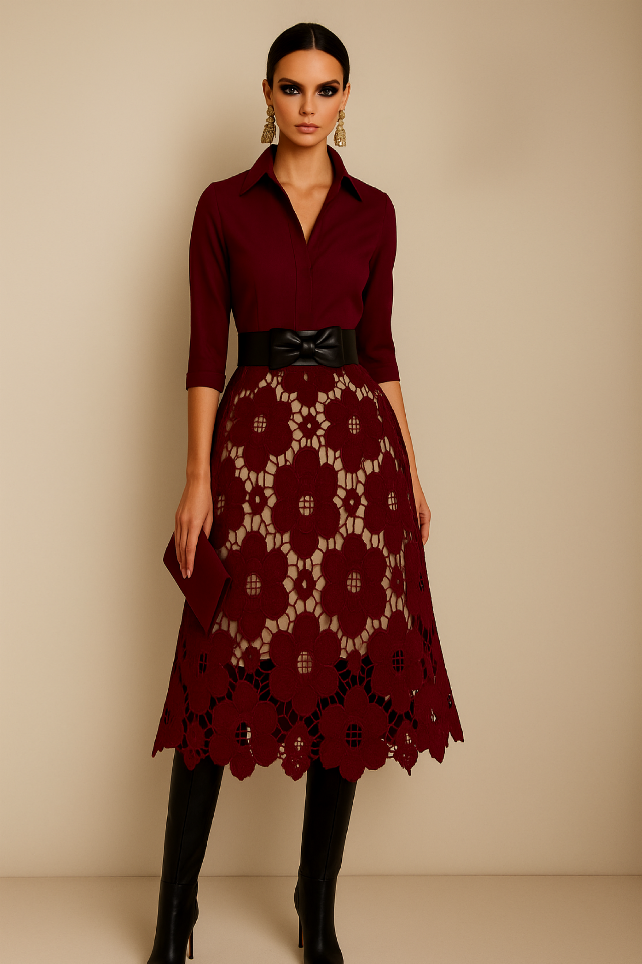 Mintlis mujer, bordada y cintura elástica, falda Romeria, 3 colores, (38-48)