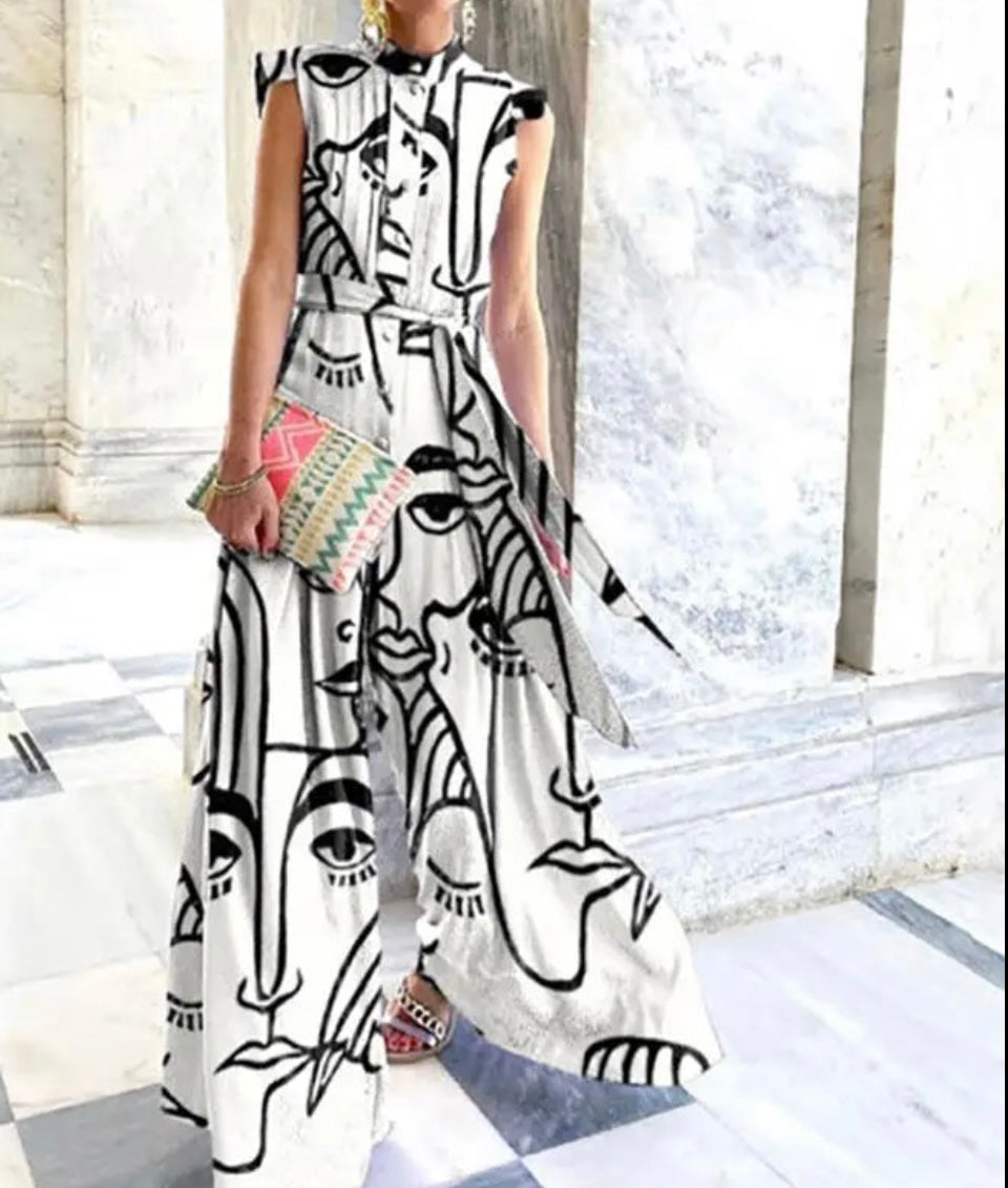 Mono Anabelle blanco y negro , 5 tallas