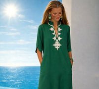 Embroidered Linen Dress ⭐️ Lily, 4 colors, sizes (36-50) video