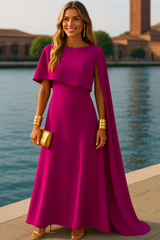 Mintlis women's Emily dress, cape included, 3 colors, sizes (36-48)