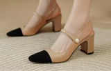 Italy leather shoes with wooden heels, 3 colors
