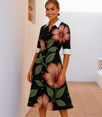 Teodora floral shirt dress, 3 prints, sizes (36-60)