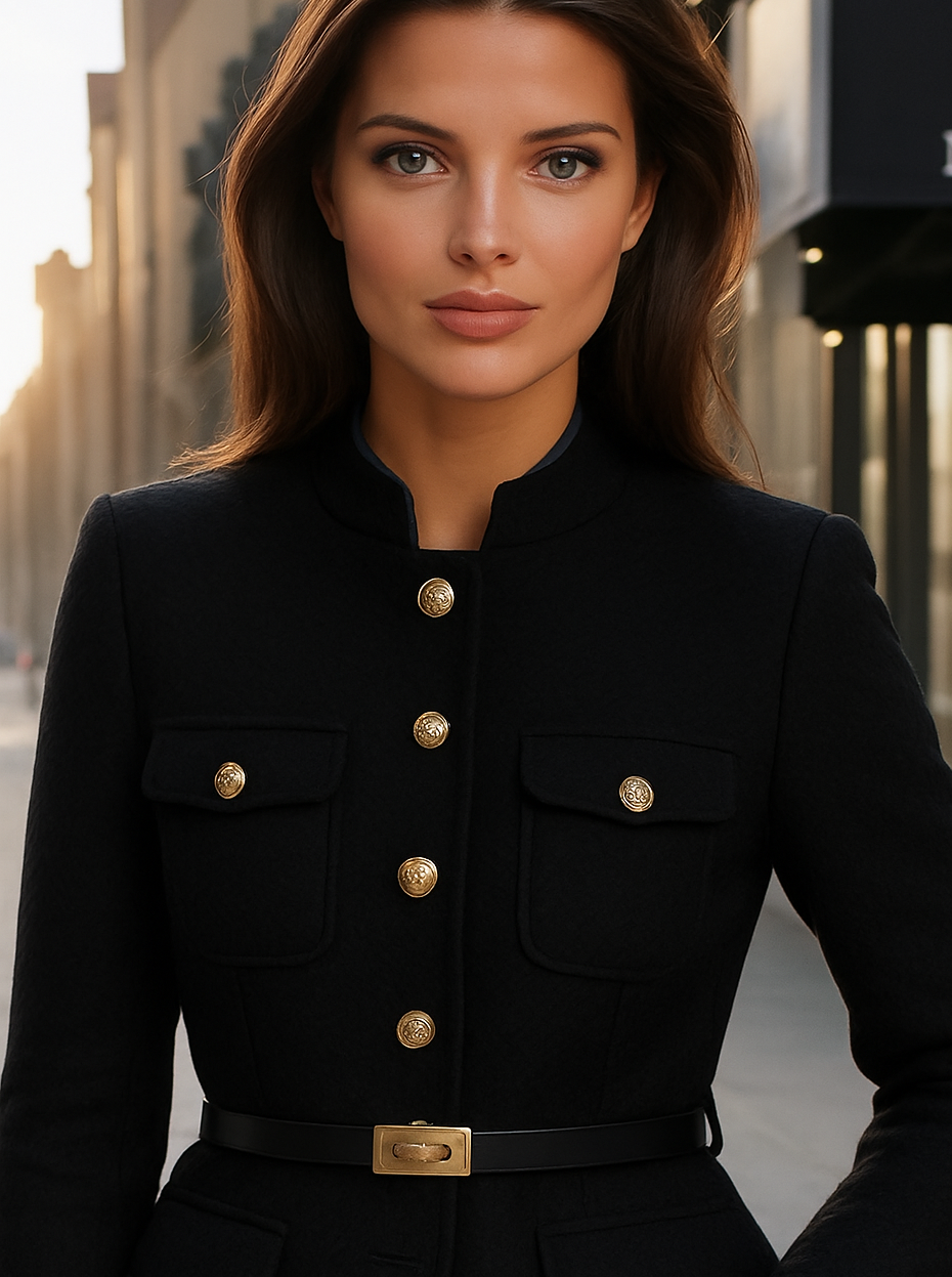 French wool jacket, 3 colors with belt included, sizes (36-46)