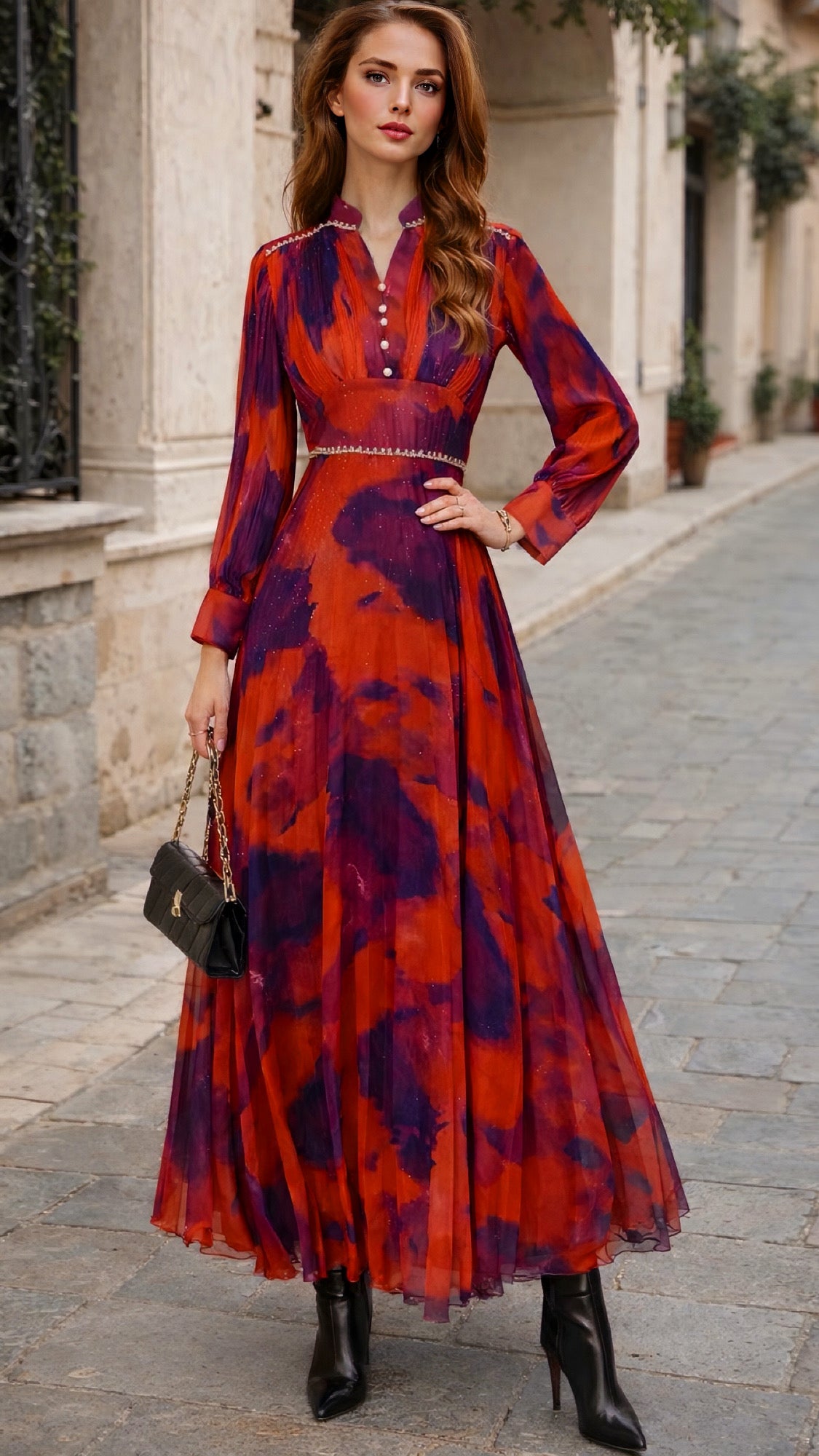 Vestido Hilton de gasa, tallas (36-46)