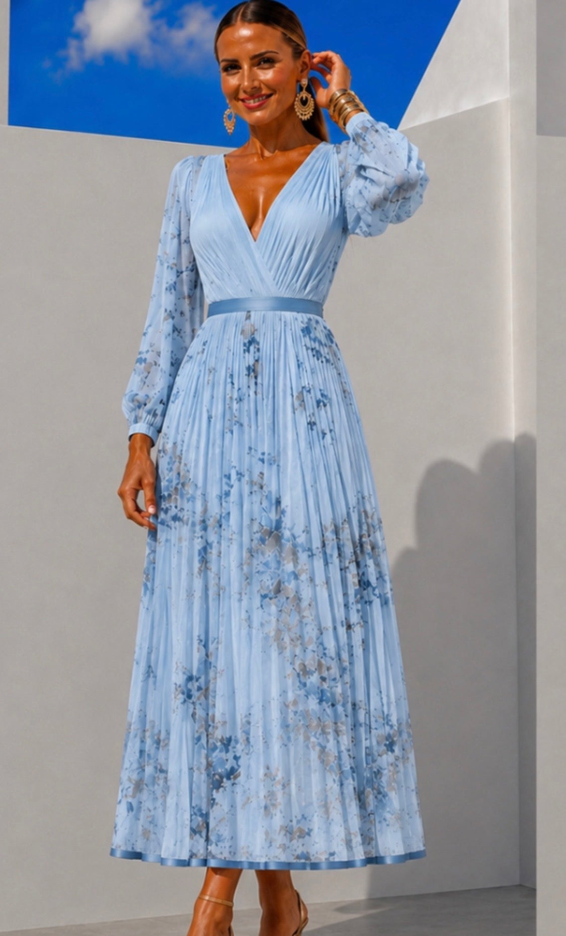 Romantic chiffon dress, 4 prints, sizes (34-50) video