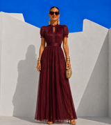 Lamberty chiffon lycra elastic back waist dress, 4 colors sizes (36-48) video