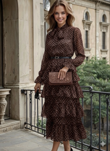 Vestido Ronda de gasa y cinturones incluidos poliester forro Ronda, 6 colores, tallas (36-48)