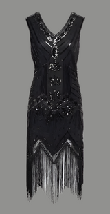 Vestido Charleston flecos pasamaneria hecho a mano en la India, 12 colores y 8 TALLAS GRANDES