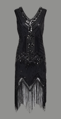 Vestido Charleston flecos pasamaneria hecho a mano en la India, 12 colores y 8 TALLAS GRANDES