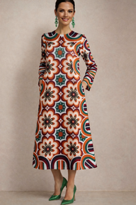 Antwerp cotton dress, 5 colors, sizes (36-52)