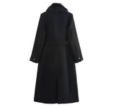 Monte Carlo wool coat with detachable synthetic wool fur, 100% wool, 2 colors, sizes (36-48)