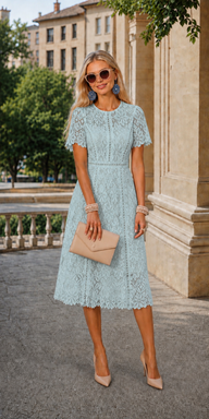 Embroidered Bárbara dress, with lining, 5 colors, sizes (34-46) video