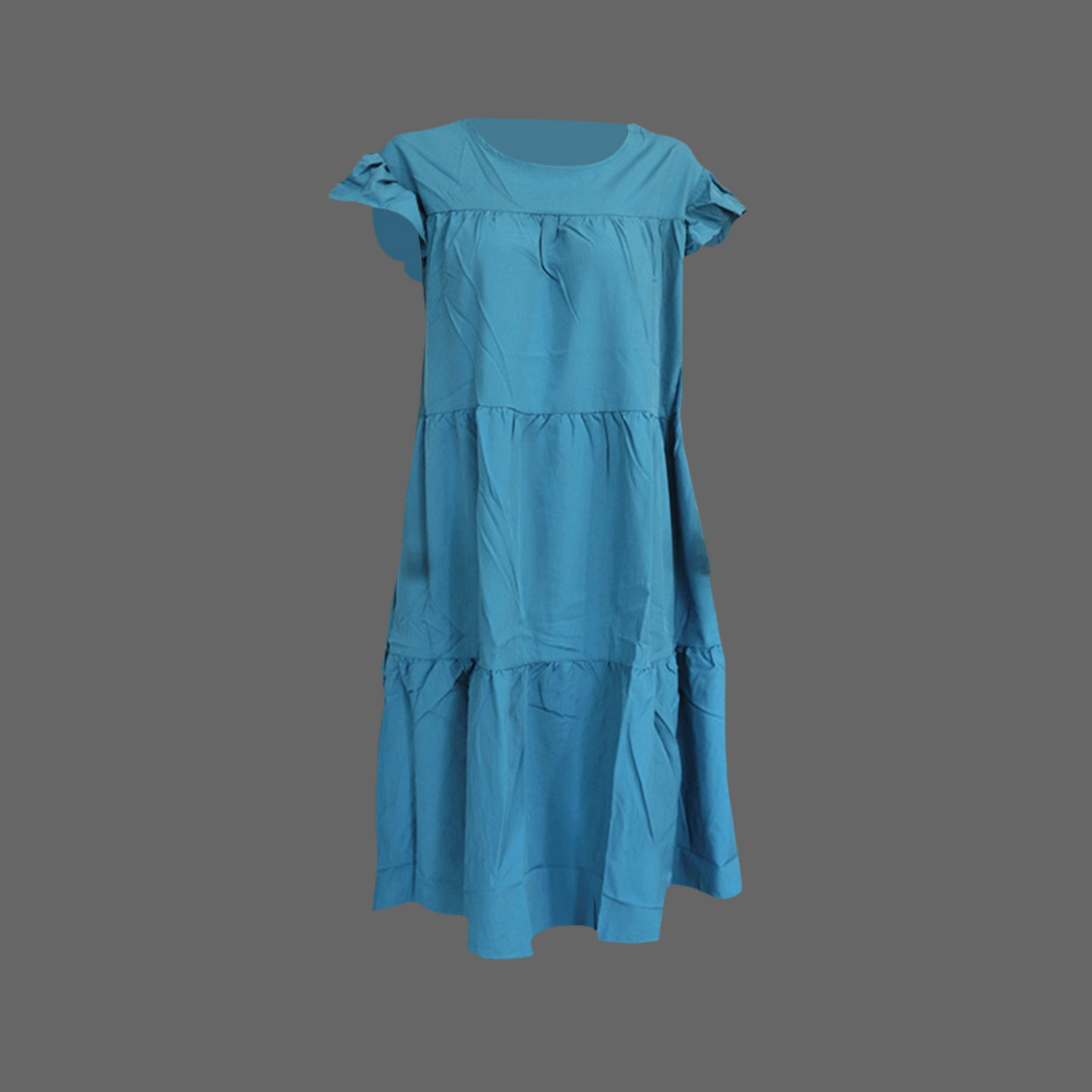 Agatha dress, cotton and polyester ruffles, 7 colors and 6 sizes