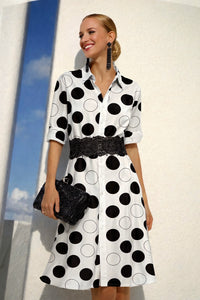 Vestido Feria camisero MIDI cinturón elástico incluido, algodón, tallas (36-50) (vídeo)