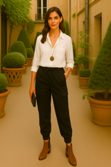 Geneva cargo pants, stretch cotton, elastic, 3 colors, sizes (36 to 50)