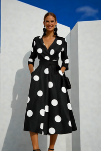 Dress ⭐️ Lantern polka dots elasticated back waist, 4 prints, sizes (36-52) video