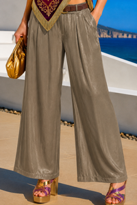 Pantalón Feria satén licra elastano con cinturón incluido, 6 colores, tallas (34-46) video
