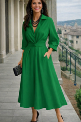 Vestido Mumbai de algodón con cintura elástica, 3 colores, tallas (36-52)