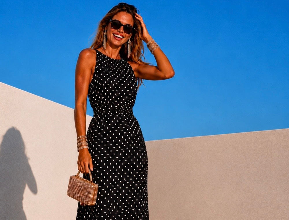 Vestido Polka, estampado gasa algodón holgado, 2 colores tallas (34-48) vídeo