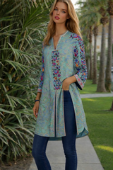 Casilda printed tunic, size (40-54) (video)