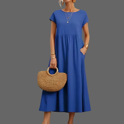 Cotton Candela dress with pockets, 12 colors, 5 sizes