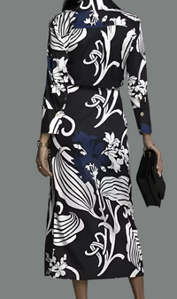 Mintlis mujer, algodón vestido Constanza azul  midi, tallas (36-44)
